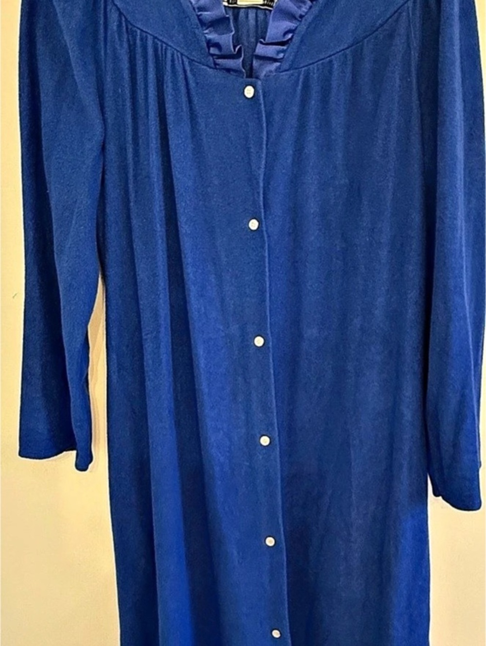 Vintage Elizabeth Blair Blue Acetate House Dress Duster Robe – Size L